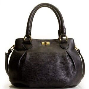 J. Crew Black Pebbled Leather Hobo Satchel